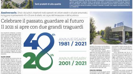 Le quotidien « BresciaOggi » fête le 20e anniversaire d'ACTUATECH